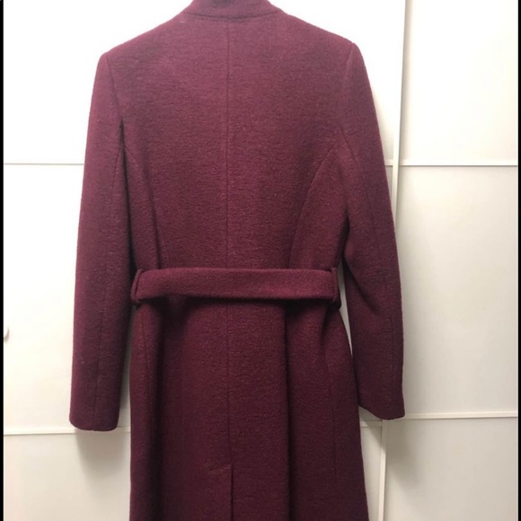Ted Baker London BNWT Zetea textured long wrap coat maroon. Size 2(Small-Medium) - Picture 9 of 10